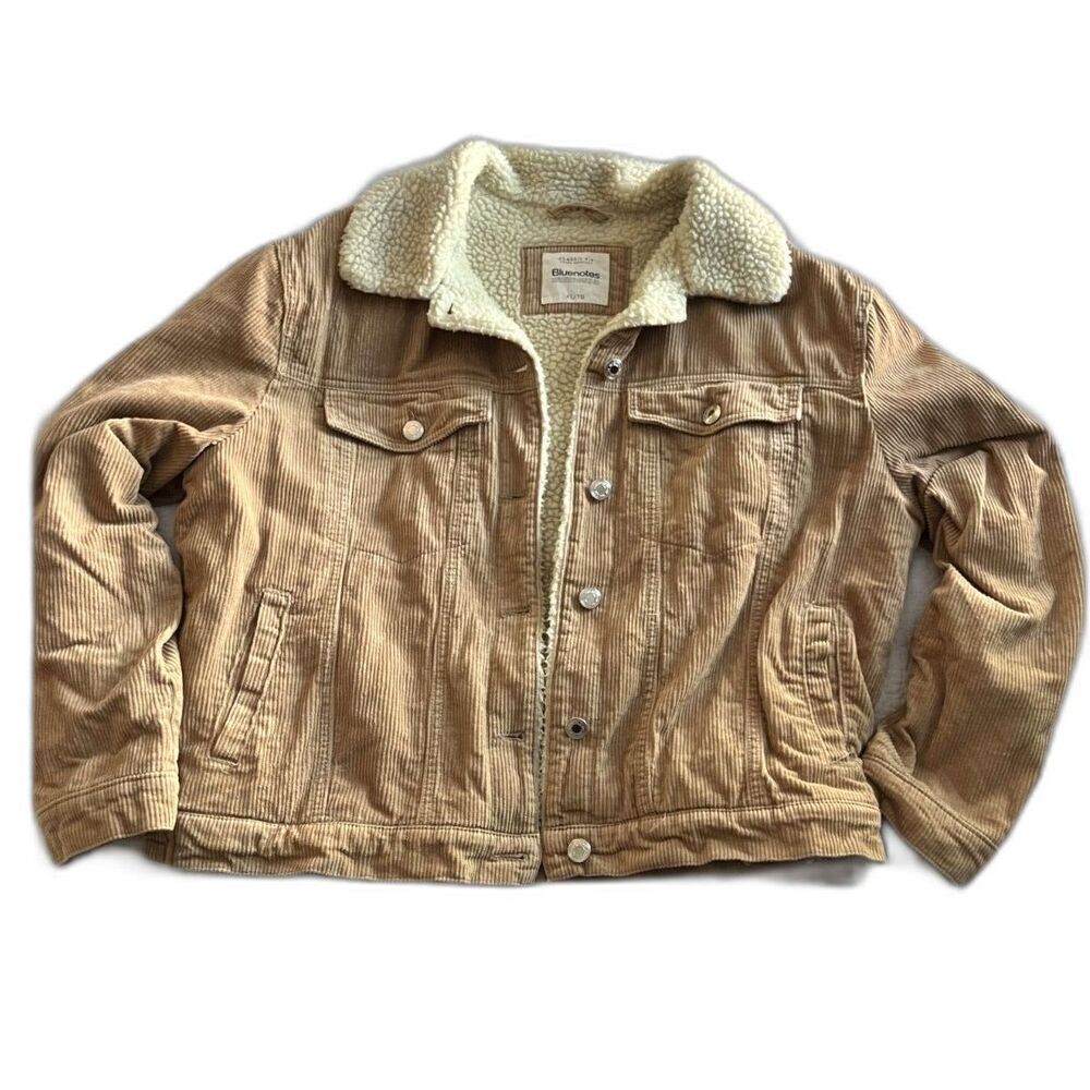 Bluenotes Sherpa Lined Corduroy Trucker Jacket XL Tan Western Lumberjack Fall